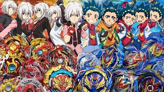 EVOLUTION MATCH  All Valkyries VS All Spriggans FULL GENERATION Valt VS Shu  Beyblade Burst DB [upl. by Remlap]