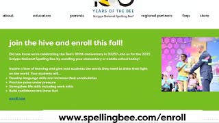 Scripps National Spelling Bee Program  School Enrollment Tutorial [upl. by Halehs]