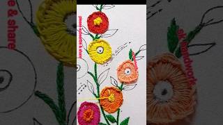 Embroidery work Simple workhand stitch⚘️🪡🙏🌹highlights trendingshorts yt [upl. by Steffy]