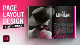 How to Minimal Magazine Design Page Layout in Adobe InDesign CC  Graphic Design Tutorials [upl. by Euqinmod575]