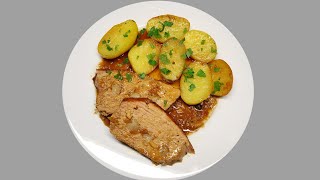 Pečená špikovaná vepřová kýta s bramborem recept [upl. by Fiester]