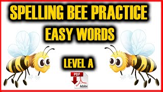 Spelling Bee Practice  PDF  Level A Easy Words Easy English Lesson [upl. by Apthorp]