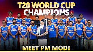 PM Modi meets Team India the new T20 World Champions [upl. by Llewsor993]