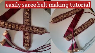 saree belt making at home  waist belt making [upl. by Labina]