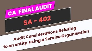 SA402  Audit Considerations relating to an entity using a service organisation  CA Final Audit [upl. by Buine286]