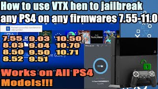 How to use VTX hen to Jailbreak PS4 Alternative to Goldhen w PPPwn lite 55 [upl. by Pine]