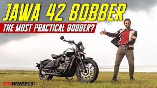 Jawa 42 Bobber Black Mirror Review  A great balance between fun and practicality  ZigWheels [upl. by Lothario]