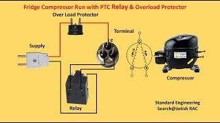 Fridge Compressor Relay Overload Protector Connection  Refrigerator Relay amp Overload Wiring Diagram [upl. by Alesram]