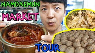 Street Food Tour of LARGEST TRADITIONAL Market in Korea Namdaemun Market [upl. by Anale]