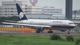 AeroMexico Boeing 767200ER XAOAM  Narita International Airport RWY16R [upl. by Yrrat]