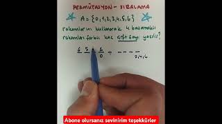 Permütasyon Sıralama yks tyt kpss matematik 10sınıf [upl. by Dael]