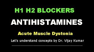 Histamine Blockers Antihistamine DrugsAcute Muscular DystoniaAntihistamine Classification Actions [upl. by Nerreg]