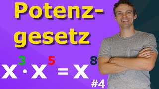 Potenzgesetz  Multiplizieren bei gleicher Basis  4 [upl. by Anaig]