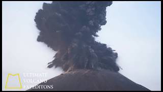 Volcano close call  rocks hit water near tourist boat at Krakatoa [upl. by Ornie542]