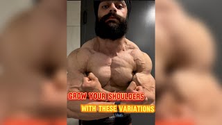 GROW YOUR SHOULDERS WITH THESE VARIATIONS✅ shoulderworkout fitness coach [upl. by Llennor]