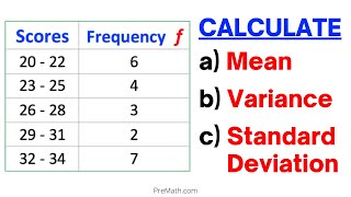 Can You Find Mean Variance amp Standard Deviation of a Frequency Grouped DataTable Simple Tutorial [upl. by Eimmelc]