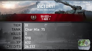 1300 Char Mle 75  0 kills  598 dmg  632 xp  26232 credits  World of Tanks [upl. by Esom]