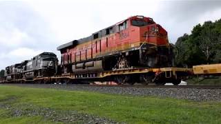 NS Pittsburgh Line Trains at Cresson PA w Wrecked Locomotives [upl. by Conney]