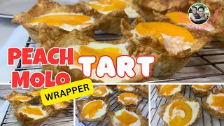 NO BAKE TART USING A MOLO WRAPPER FILLED WITH CREAM CHEESE amp CONDENSED MILK WITH PEACHES [upl. by Clayborn]