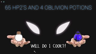 POPPING 65 HP2S AND 4 OBLIVION POTIONS IN ROBLOX SOLS RNG EON 1 [upl. by Linnet]