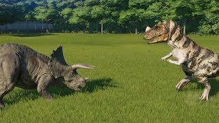 6 Triceratops VS 3 Ceratosaurus  Jurassic World Evolution [upl. by Benson]