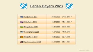 Ferien Bayern 2023 [upl. by Ramsden]