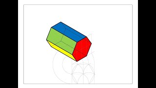 Assonometria isometrica del prisma a base esagonale asse orizzontale [upl. by Ahen283]