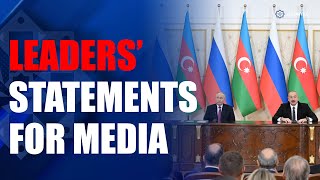 President Ilham Aliyev and President Vladimir Putin made press statements [upl. by Jacquie]