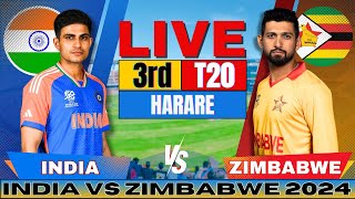 🔴 India vs Zimbabwe 3rd T20I Live Match Score amp Commentary  IND vs ZIM Live Cricket Match Today [upl. by Terzas]