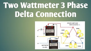 Two Wattmeter 3 Phase Delta Connection Two Wattmeter Method of Power Measurement [upl. by Kotz]