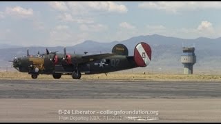 B24 Liberator warmup amp TakeOff [upl. by Nilcaj309]