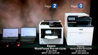 Epson WorkForce Pro WFC5790 FPOT vs Xerox 6515 8page Doc [upl. by Allisurd61]