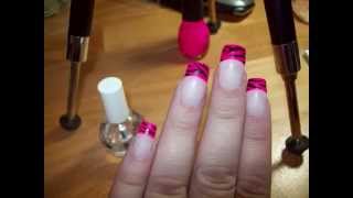 Weekly Nail Art Pink Zebra French Manicure [upl. by Simon]