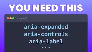 Why you should start using ARIA Attributes in HTML [upl. by Nitsir]