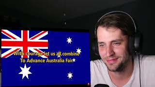 American Reacts to the Australian National Anthem first time hearing it [upl. by Stubstad]