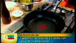 capelettis de espinaca y pollo con salsa de champiñones pt3 201104133gp [upl. by Alexi]