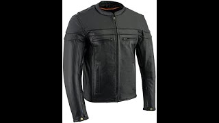 Review Milwaukee Leather LKM1725 Mens Black Sporty Crossover Scooter Leather Jacket 2021 [upl. by Frick]