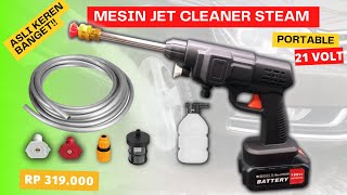 Mesin cuci steam motormobil Jet Cleaner portable 21 VOLT [upl. by Aicyle978]