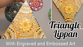 Lippan Art Work  Wall Hangings Craft ideas  DIY Home Decor  Lippan Art Triangle Shape  Clay work [upl. by Aliuqat656]