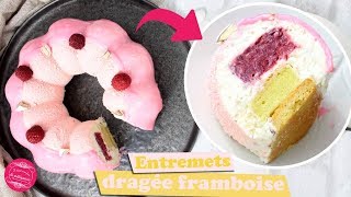 💋 ENTREMETS DRAGEE FRAMBOISE pour OCTOBRE ROSE 💋 [upl. by Tnarg]