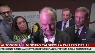 Autonomia Calderoli quotEntro 2024 primi negoziati e intesequot [upl. by Ennayelsel]