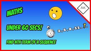 How to find the nth Term of a sequence under 60 seconds GCSE Maths [upl. by Air]