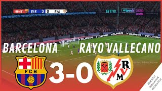 Highlights  FC Barcelona 30 Rayo Vallecano • La Liga 2324  Simulación de Video Juego [upl. by Noed]