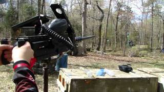 Shooting a 50 Cal Paintball Turret [upl. by Atinnor]