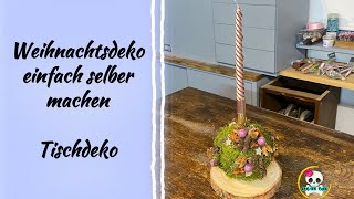 DIY  Tischdeko Weihnachten  Mooskugel einfach selber machen  Weihnachtsdeko selber und [upl. by Aseek]