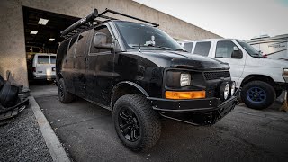 Chevy AWD Camper Van Build Gets Custom Bumpers [upl. by Adin782]