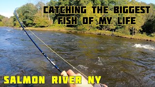 Fly Fishing for the Strongest Fish Of My Life Salmon Fishing the Douglaston Salmon Run Pulaski NY [upl. by Cristoforo]