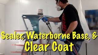 How To Spray Primer Sealer Waterborne Base and Clear Integra Project [upl. by Dlaregztif]