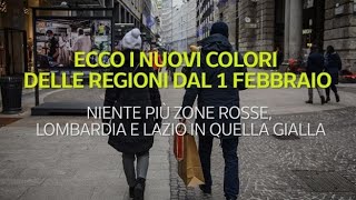 Lombardia e Lazio in zona gialla i nuovi colori delle regioni dal 1 febbraio [upl. by Landan]