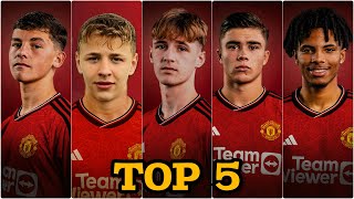 Top 5 BEST Wonderkids at Manchester United 2024 [upl. by Eloc]